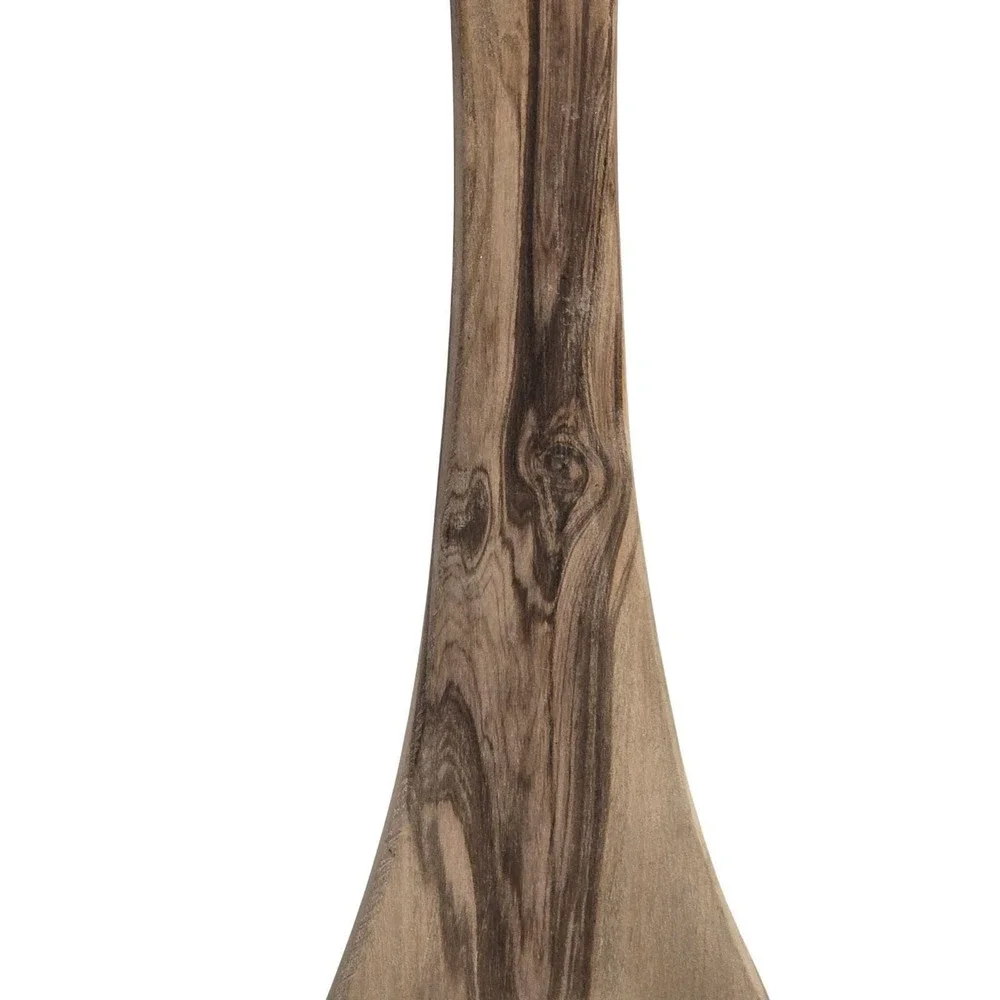 Handcrafted Olive Wood Slotted Spoon Rustic Wooden Kitchen Strainer Utensil 12in